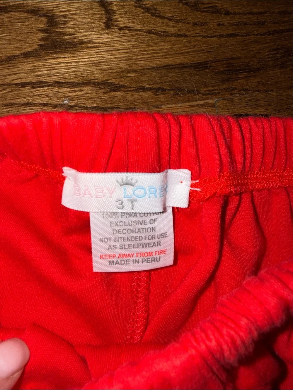 Baby Lorel Red Elastic Waist Baby Pants